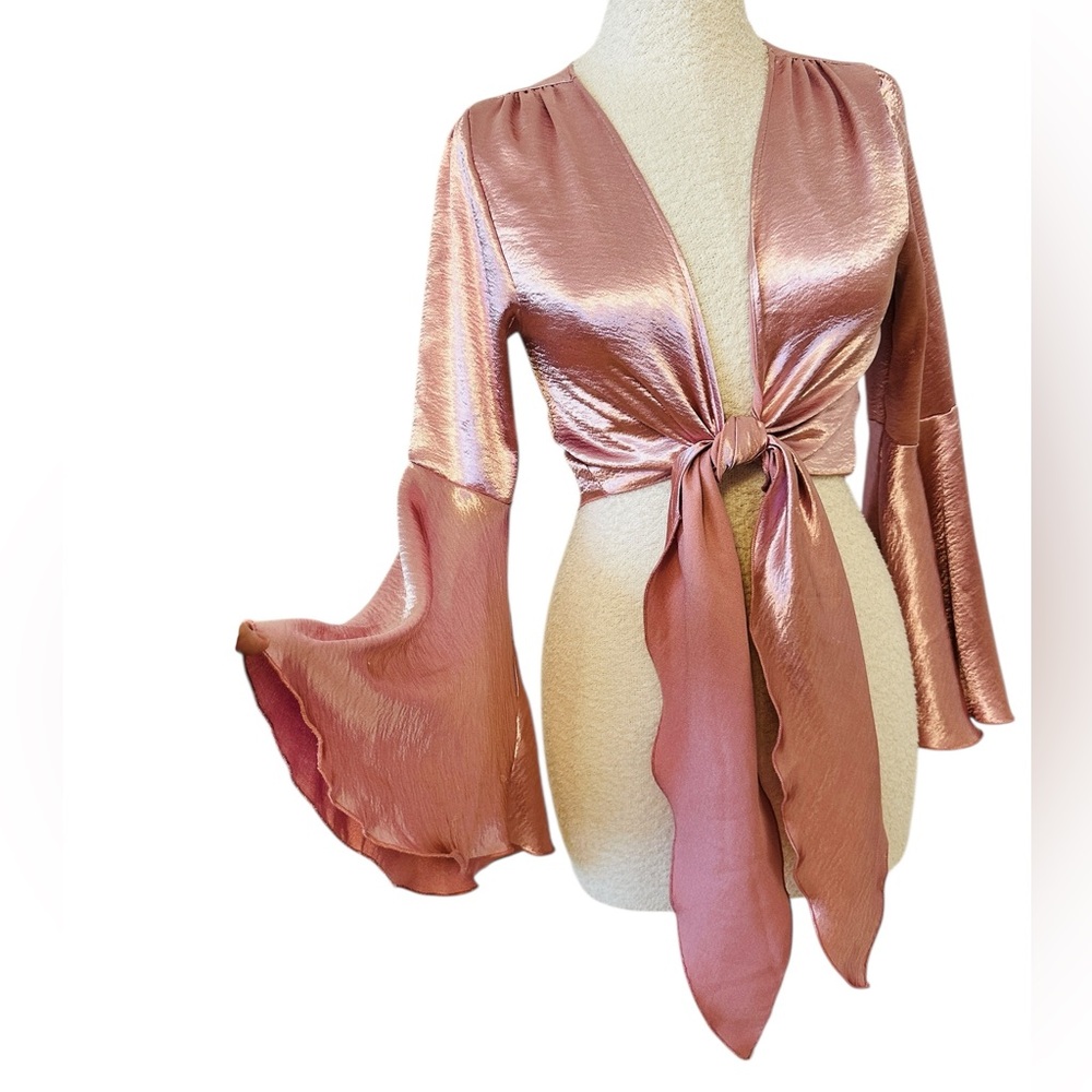 Vintage Pink Satin Crop Top